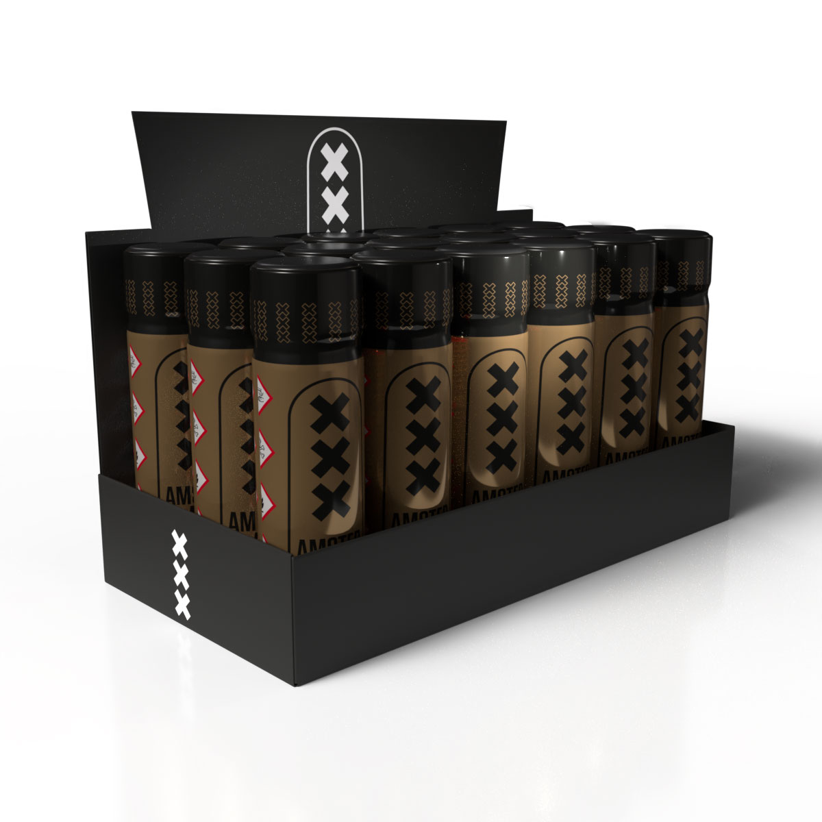 Expositor Amsterdam XXX Propyl — bandeja 18 unidades