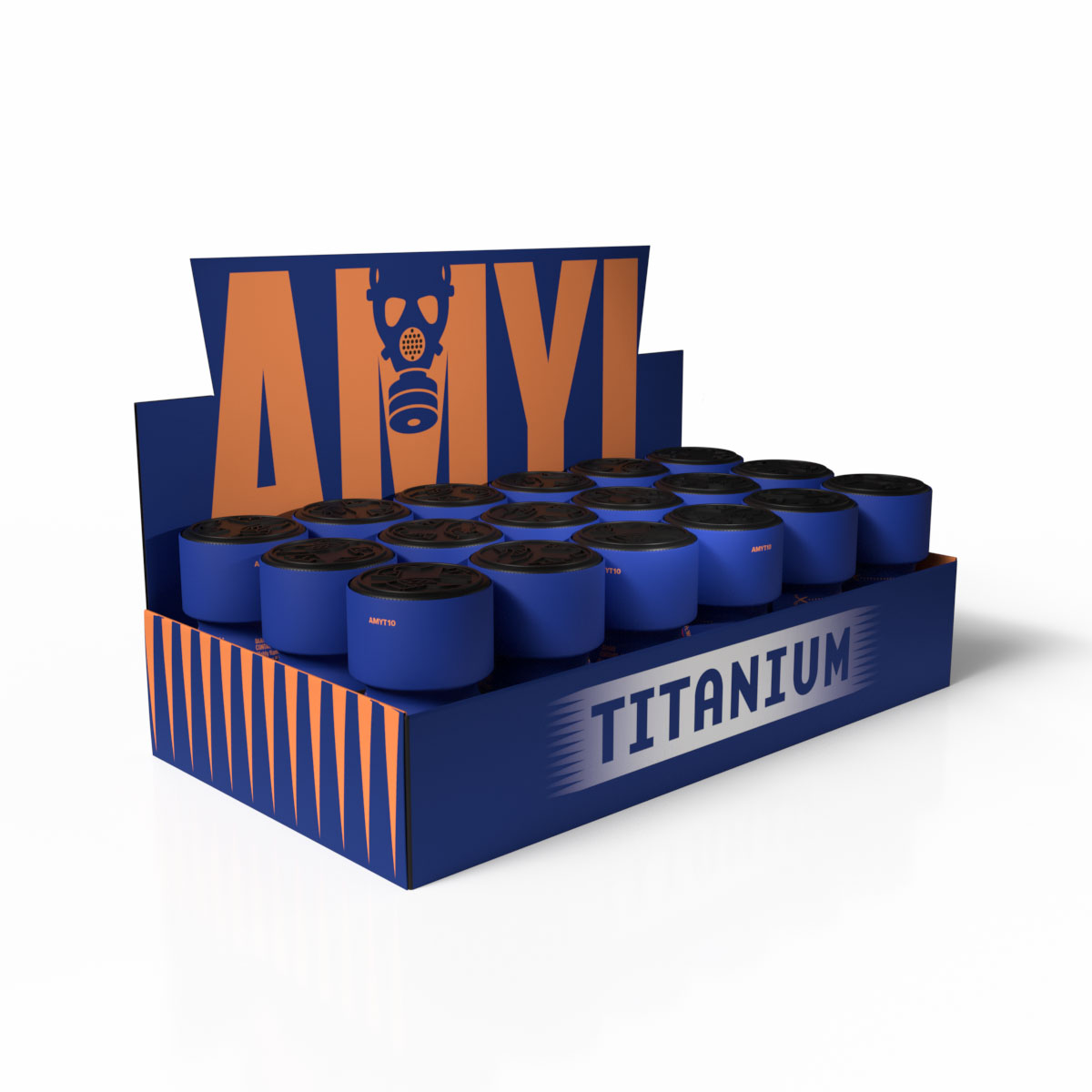 Expositor Amyl Titanium — bandeja 18 unidades