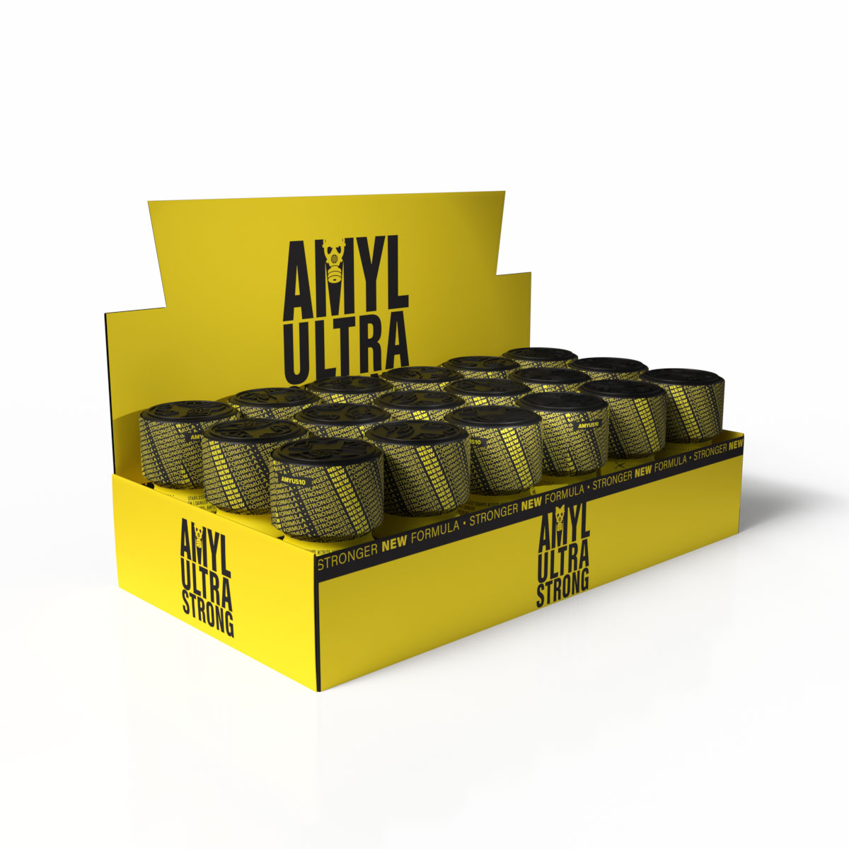 Expositor Amyl Ultra Strong — bandeja 18 unidades