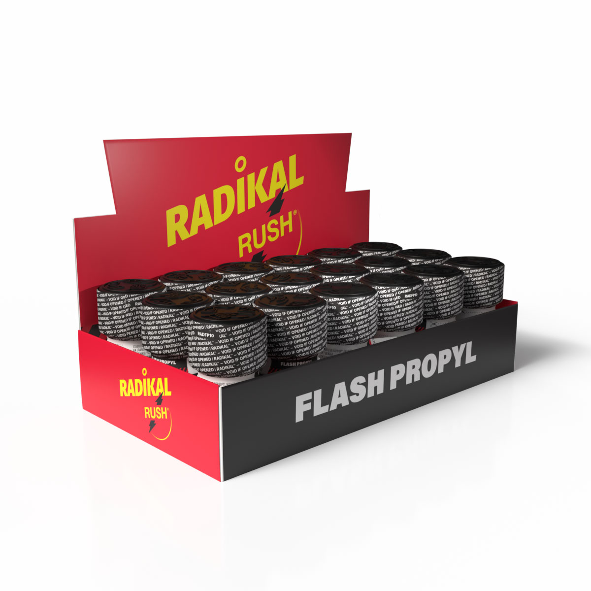 Expositor Radikal Rush Flash Propyl — bandeja 18 unidades