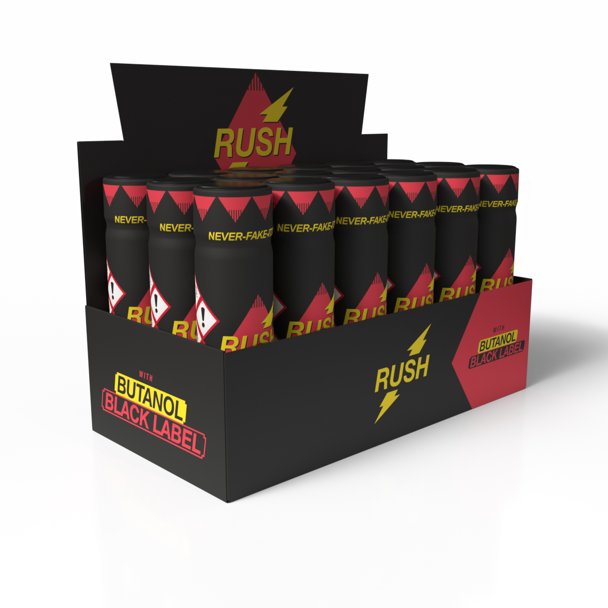 Expositor Rush With Butanol Black Label Tall — bandeja 18 unidades